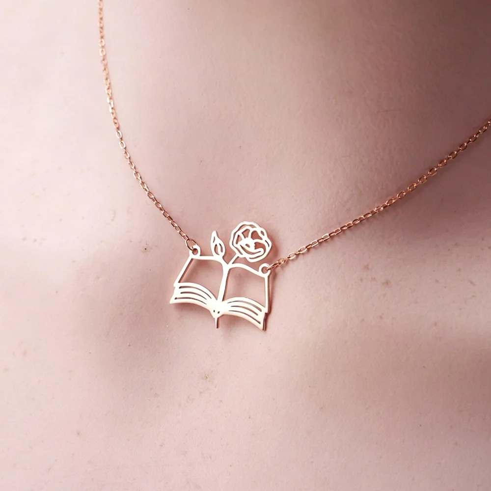 Custom Birth‑Flower Open Book  - Birth Flower Necklace review and price