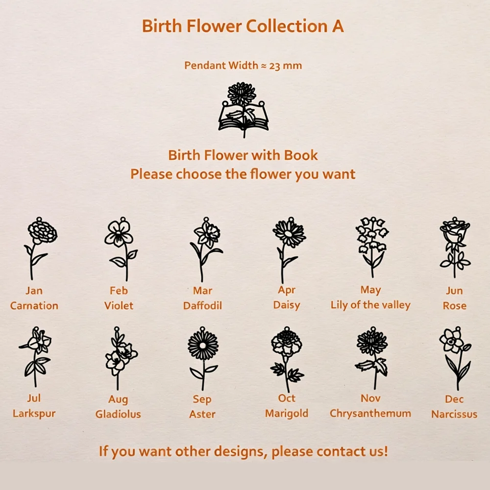 Custom Birth‑Flower Open Book  - Birth Flower Necklace review and price
