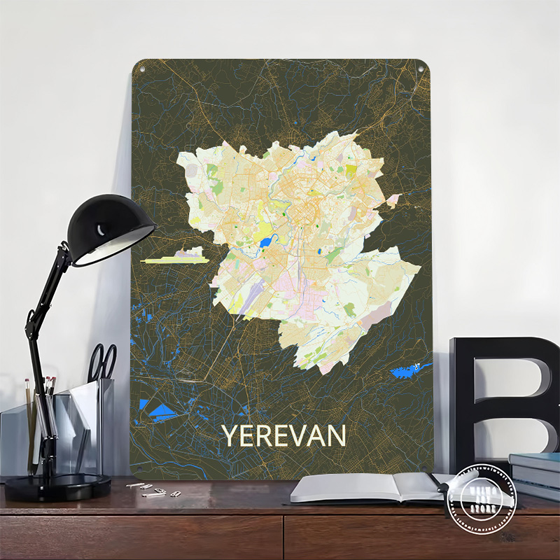 Yerevan City Map Tinplate Post - Custom Map Poster review and price