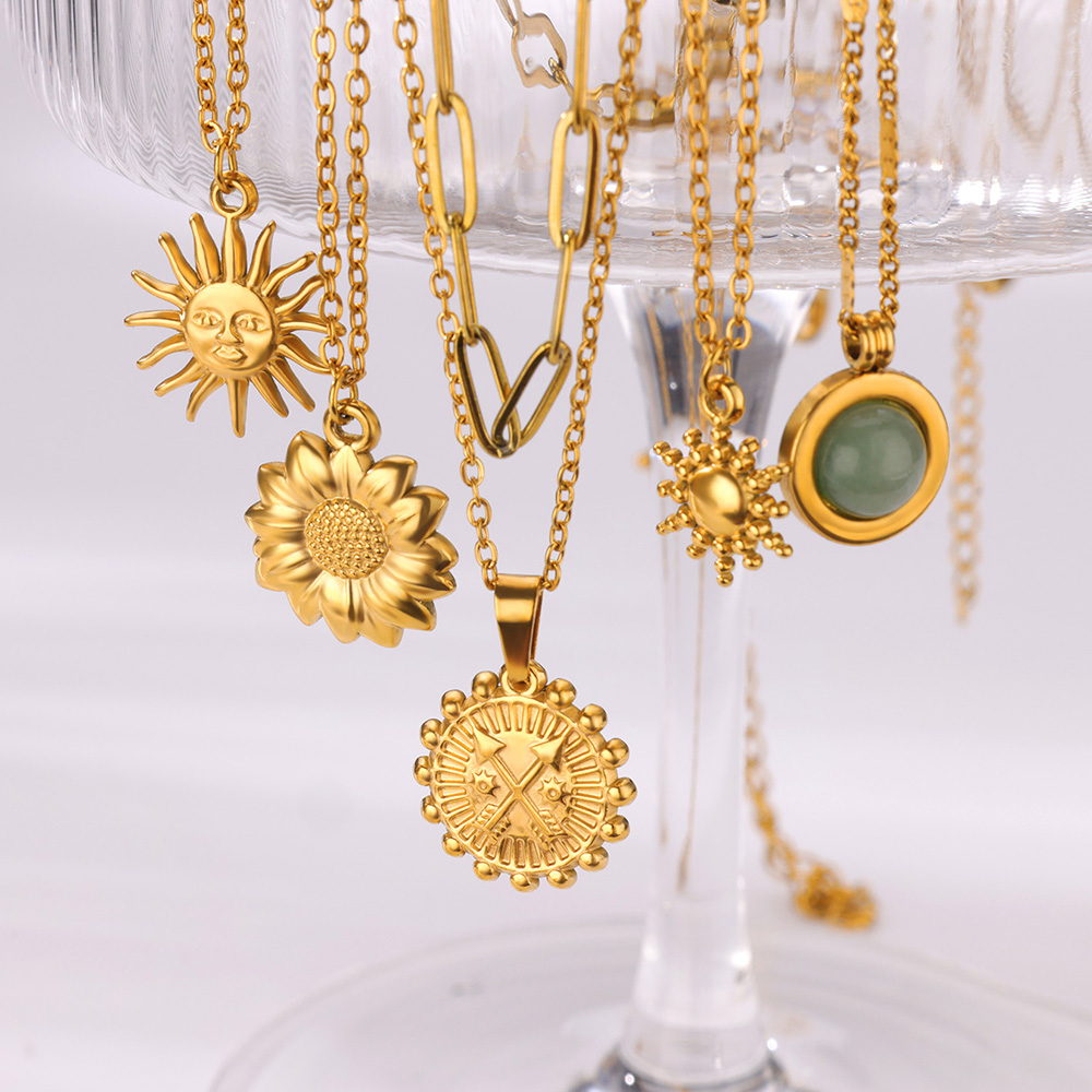 Stainless Steel Geometric Neck - Birth Flower Necklace review and price