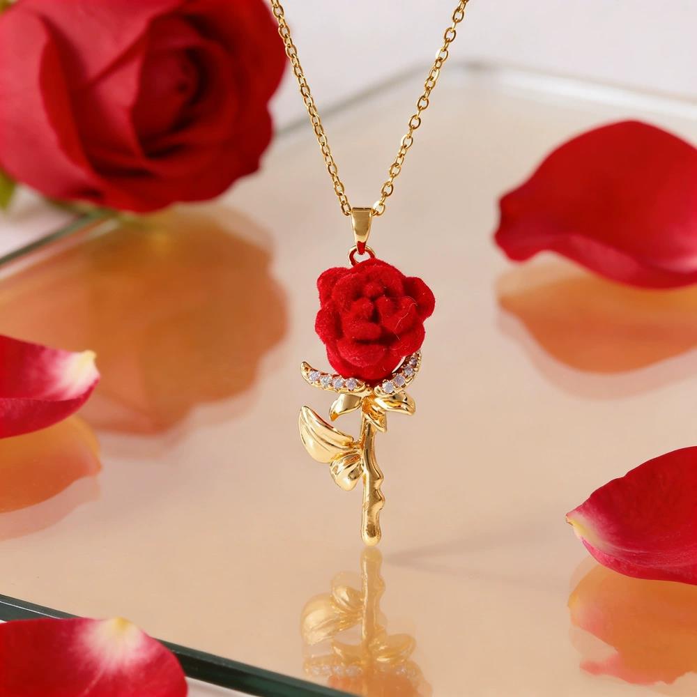 Women's Rose Necklace with Fre - Birth Flower Necklace review and price