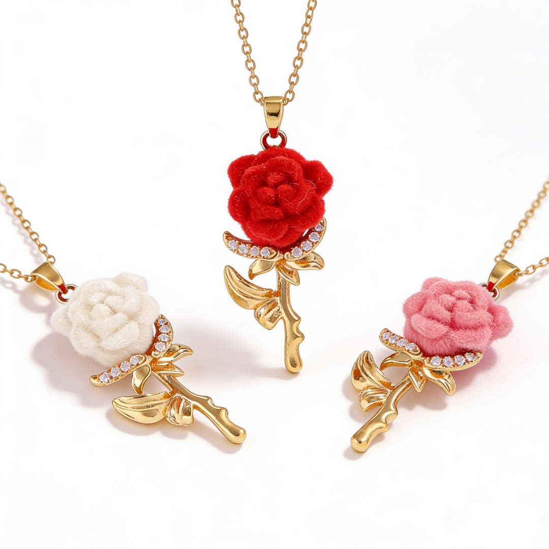 Women's Rose Necklace with Fre - Birth Flower Necklace review and price