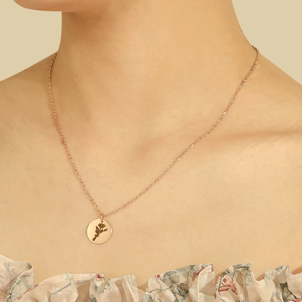 Custom Birth Month Flower Neck - Birth Flower Necklace review and price