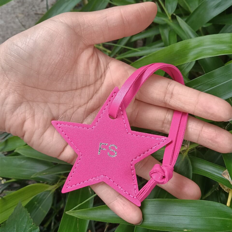 1PCS Free initials five pointe - Monogram Keychain Leather review and price