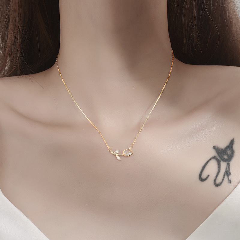 Stainless Steel Rose Tulip Cry - Birth Flower Necklace review and price