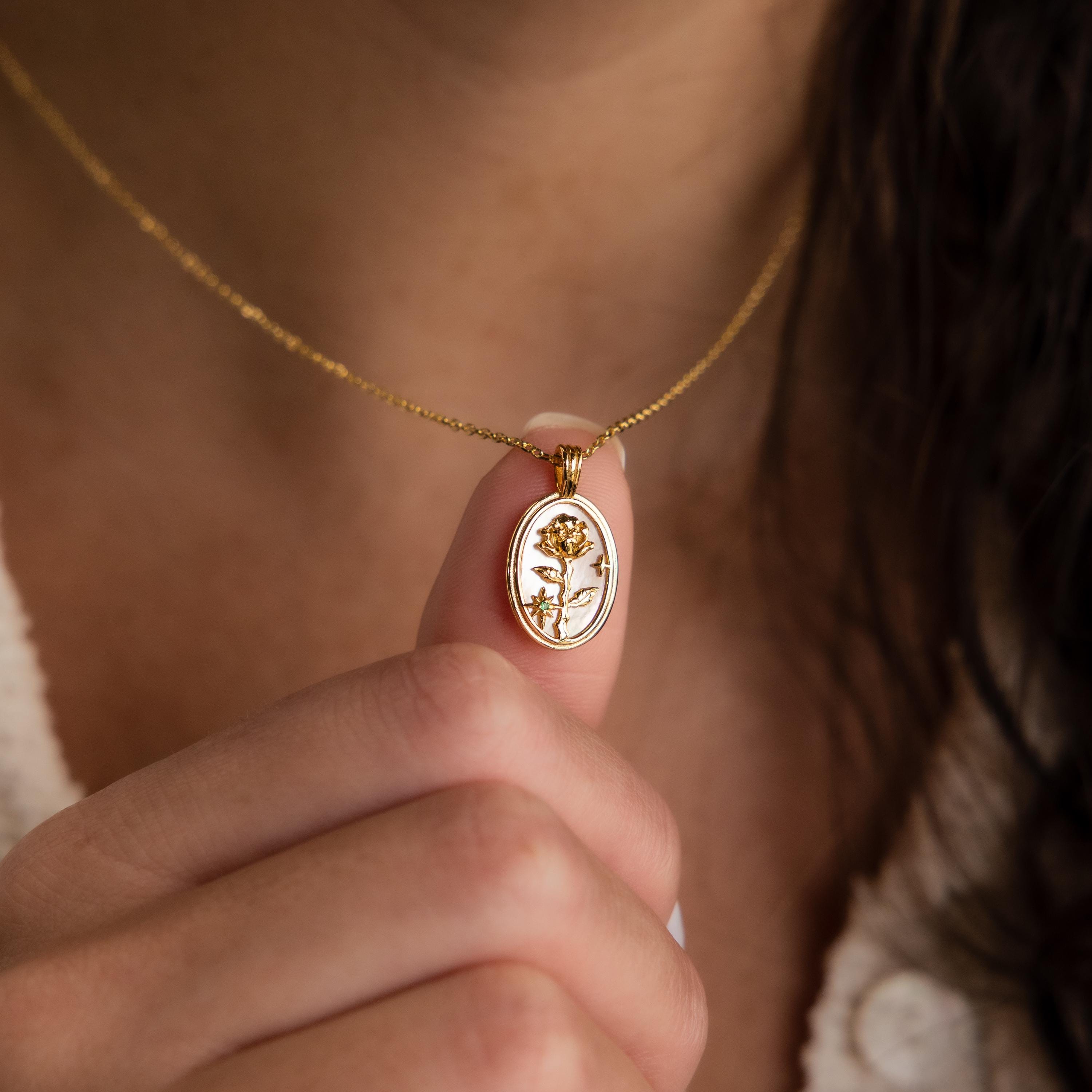 Women's Stainless Steel Flower - Birth Flower Necklace review and price