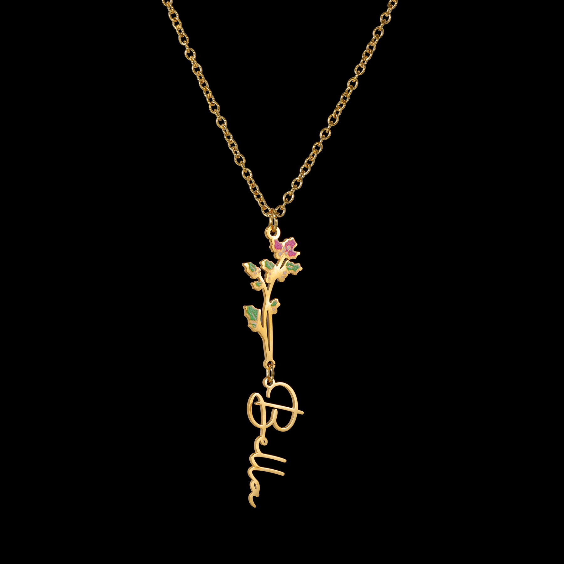 Acheerup Custom Name Necklace  - Birth Flower Necklace review and price