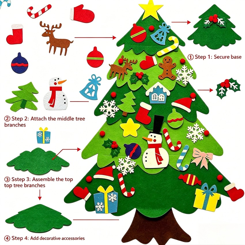 DIY Felt Christmas Tree with D - Family Tree Print review and price