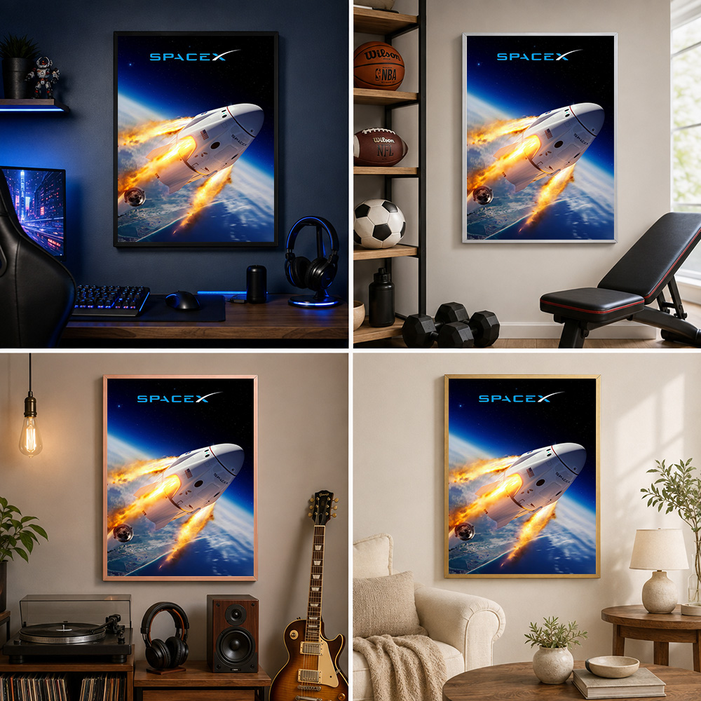 Spacex Dragon Capsule Reentry  - Custom Map Poster review and price